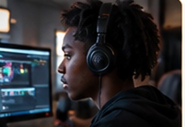 A creator editing video content, 2019